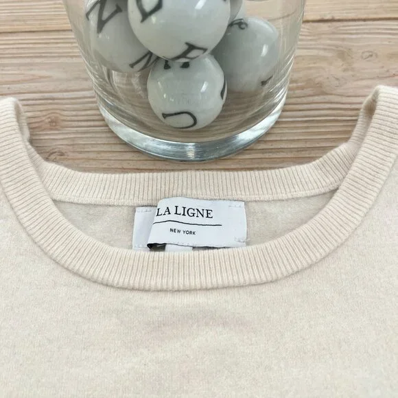 La Ligne Cashmere Stripe Sweater Vest – Ivory/Black – XL - Picture 5 of 6